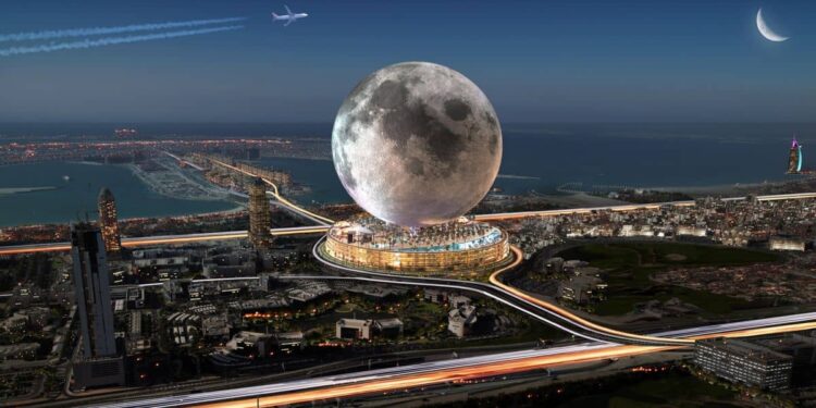 A giant resort shaped like the moon could be the next best thing to space travel