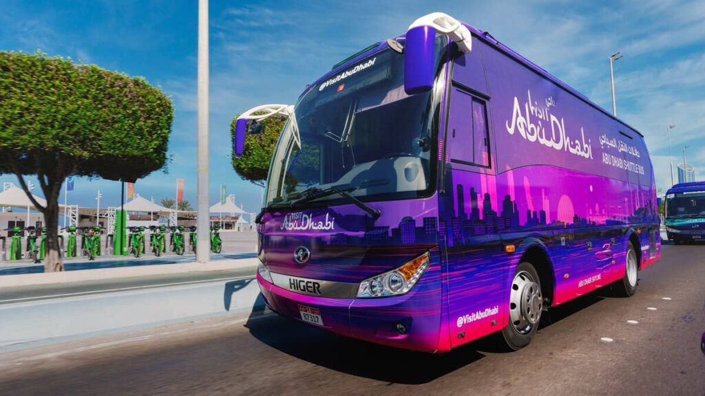 free shuttle bus rides in Abu Dhabi