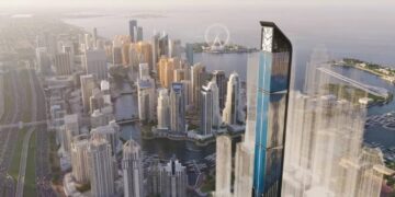 The world's tallest residential clock tower has been unveiled in Dubai Marina