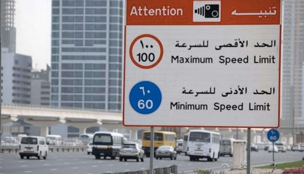 Here is a list of speed limits on main roads and highways in Dubai