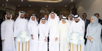 An inauguration of new premises at Skyrise Properties is led by Ajman Bank